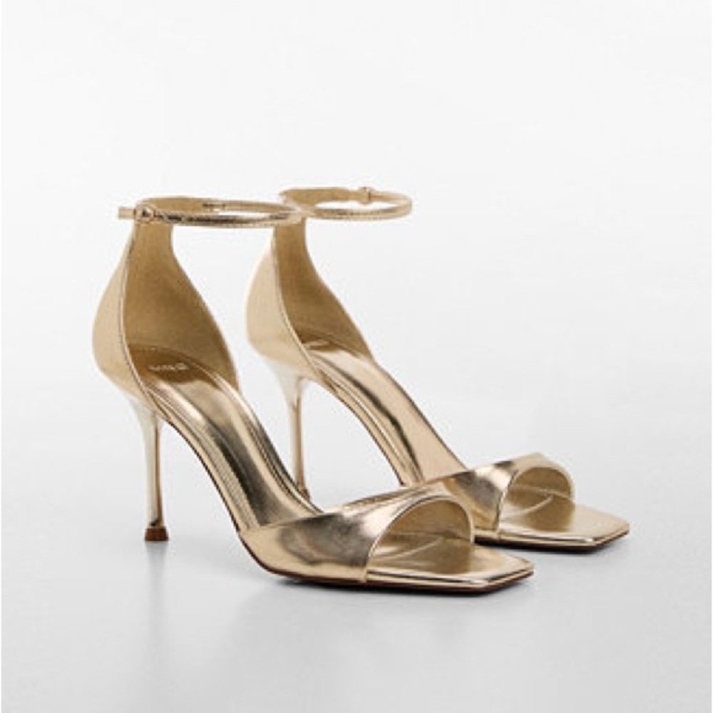 Ankle Strap Metallic Gold High Heel Sandals
